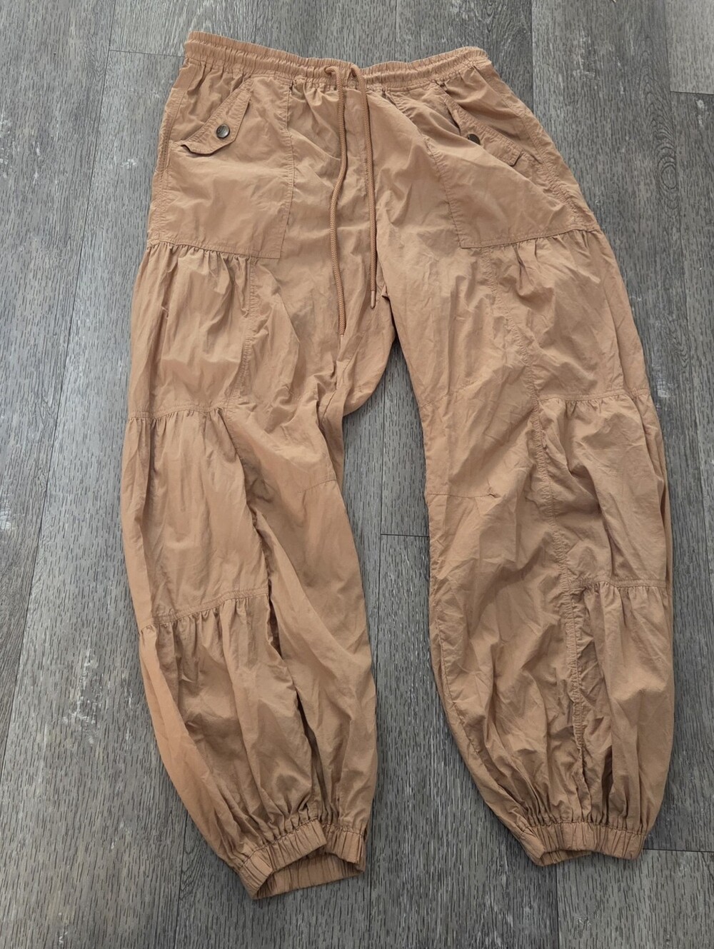 Free People Tan Tiered Cargo Joggers - Picture 3 of 5